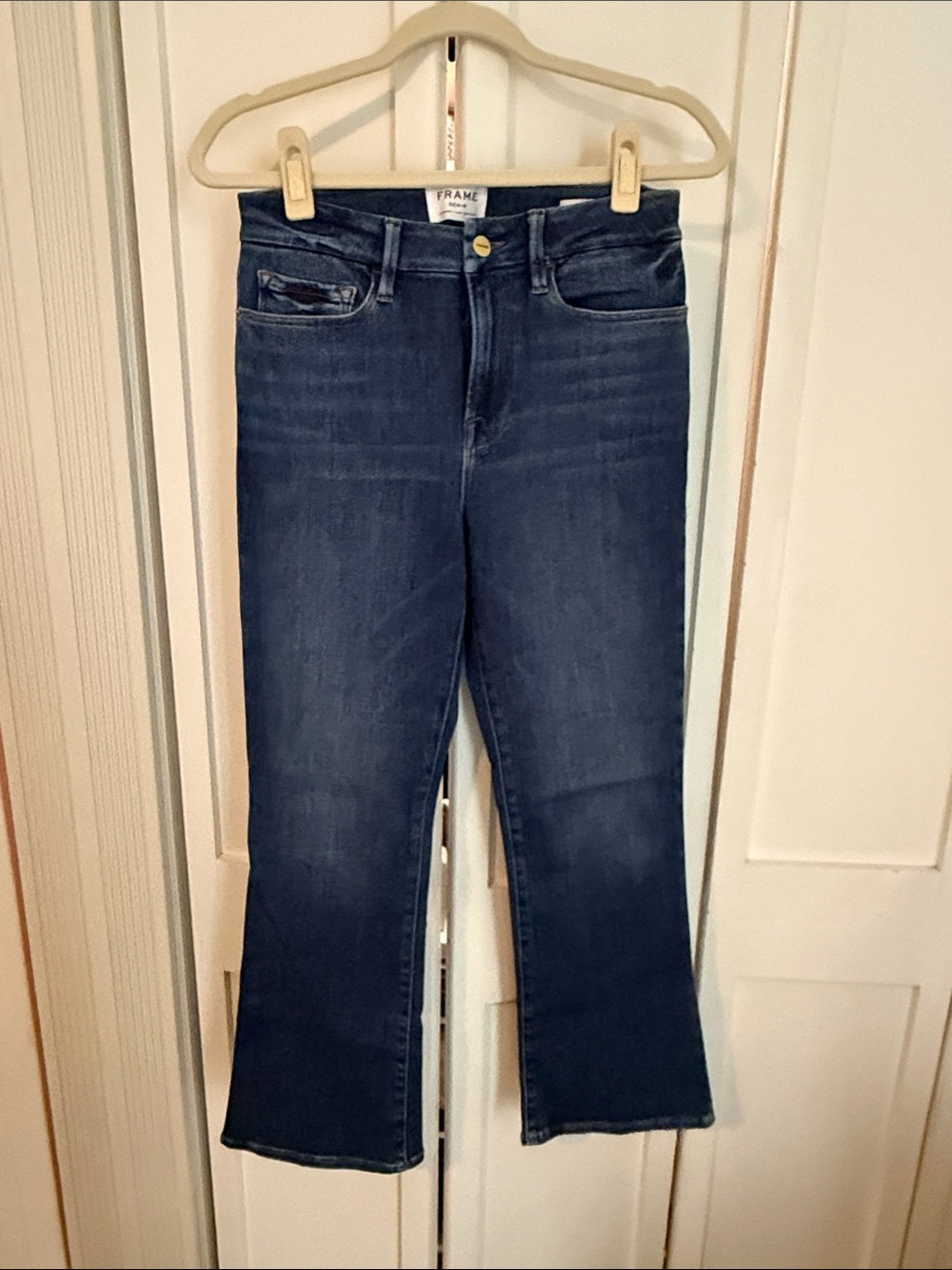 Frame Denim Indigo Flare High-Rise Jeans 27” inseam